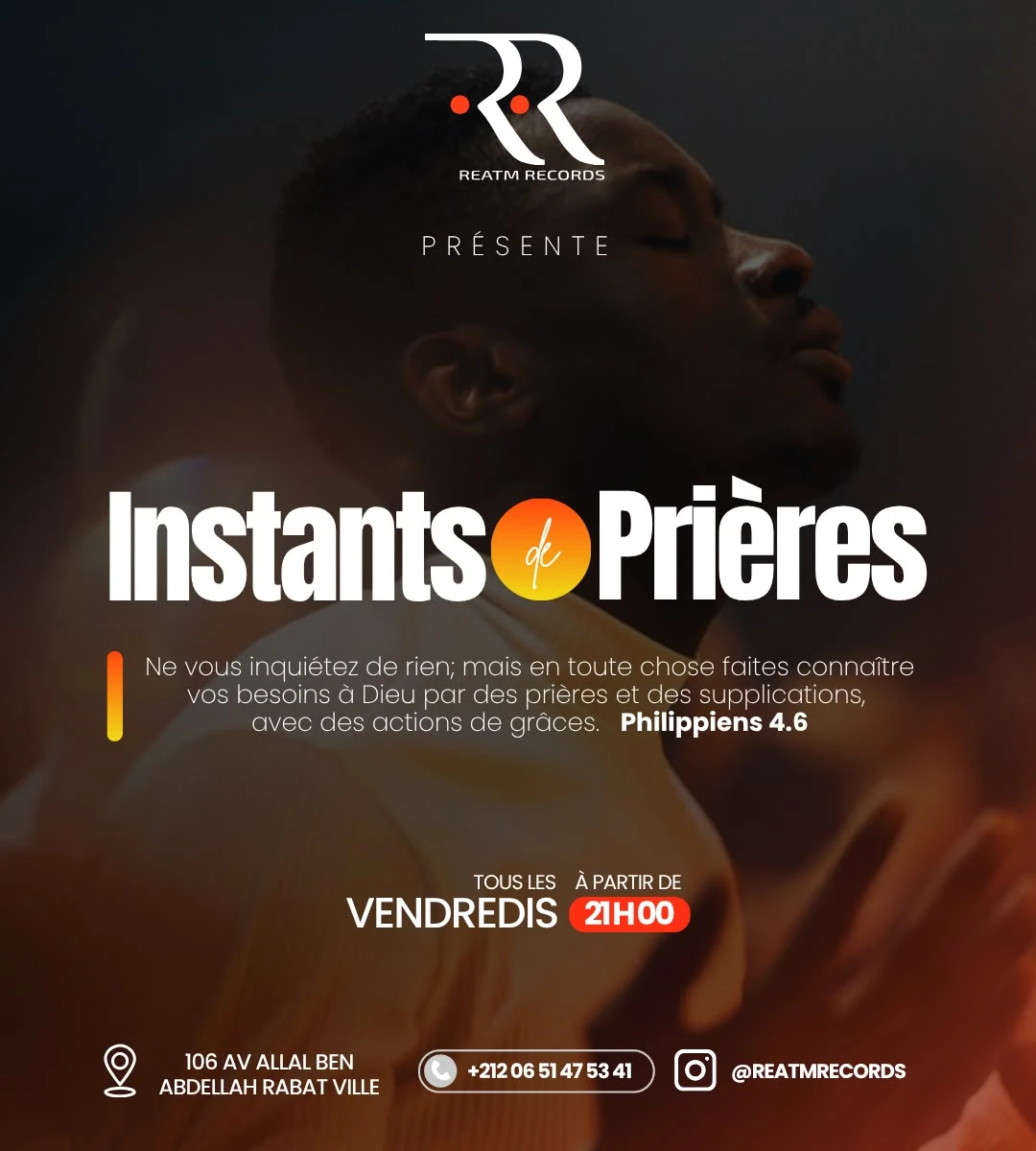 Instants de Prières — REATM Records présente, tous les vendredis à partir de 21h00, 106 av. Allal Ben Abdellah, Rabat Ville